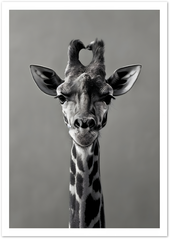 Posterux© | Giraffe with Heart Horns Poster – Wild Love Statement poster – premium wall art