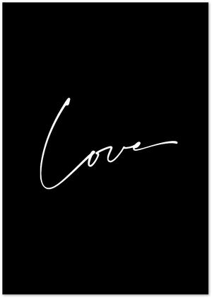 Posterux© | Love Script Poster – Handwritten Word on Black poster – premium wall art