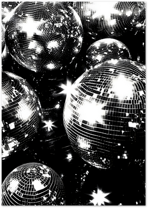 Posterux© | Disco Balls Poster – Sparkling Monochrome Wall Art poster – premium wall art