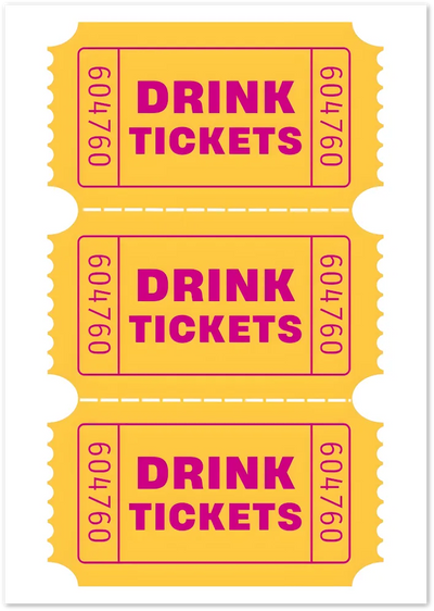 Posterux© | Drink Tickets Poster – Bold Pop Art Bar Print poster – premium wall art