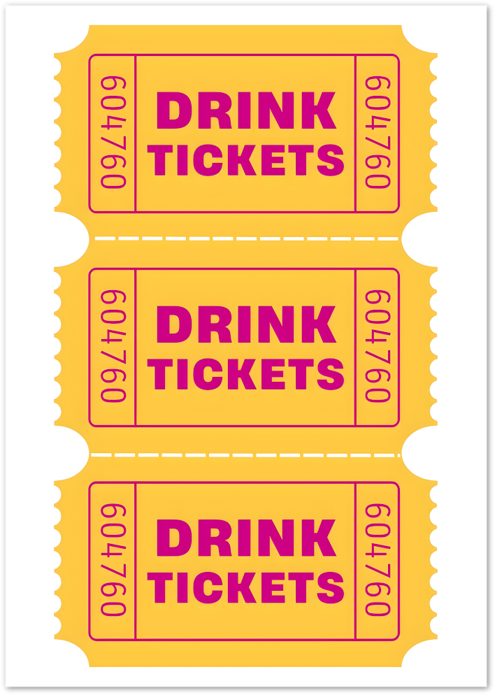 Posterux© | Drink Tickets Poster – Bold Pop Art Bar Print poster – premium wall art