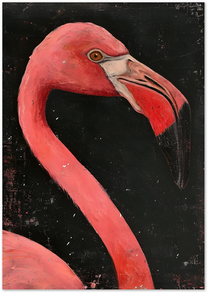 Posterux© | Pink Flamingo Poster – Vintage Animal Close-Up poster – premium wall art