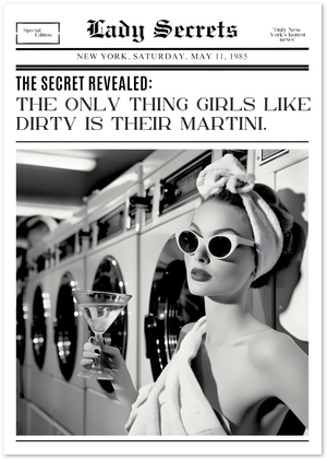 Posterux© | Dirty Martini Secrets Poster – Retro Glam Bar Print poster – premium wall art
