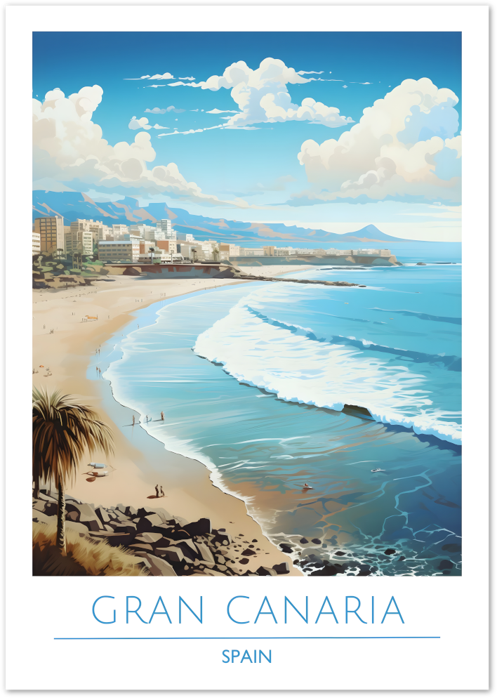 Posterux© | Gran Canaria Poster – Serene Spanish Island Coastline poster – premium wall art