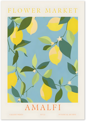 Posterux© | Flower Market Amalfi Poster – Lemon Botanical Art Print poster – premium wall art