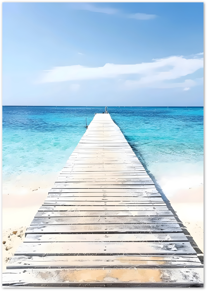 Posterux© | Ocean Pier Poster – Serene Coastal Minimalism poster – premium wall art