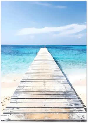 Posterux© | Ocean Pier Poster – Serene Coastal Minimalism poster – premium wall art