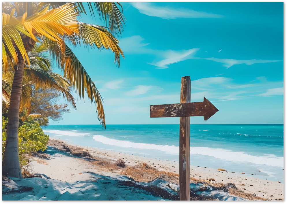 Posterux© | Beach Arrow Poster – Tropical Escape Art poster – premium wall art