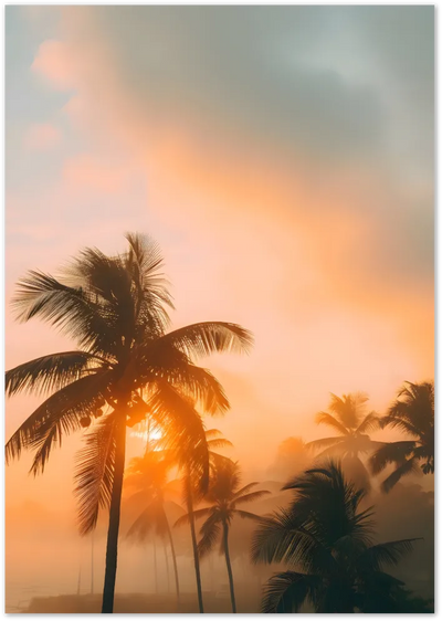 Posterux© | Golden Palms Poster – Tropical Sunset Photography poster – premium wall art