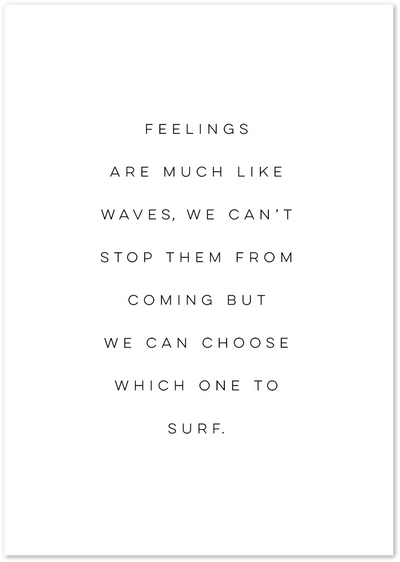 Posterux© | Feelings Are Like Waves – Mindfulness Typography Poster poster – premium wall art