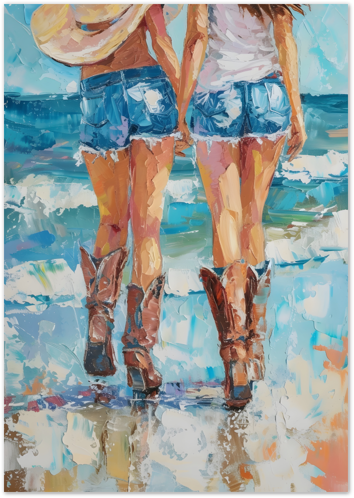Posterux© | Beach Girls Poster – Coastal Western Style poster – premium wall art