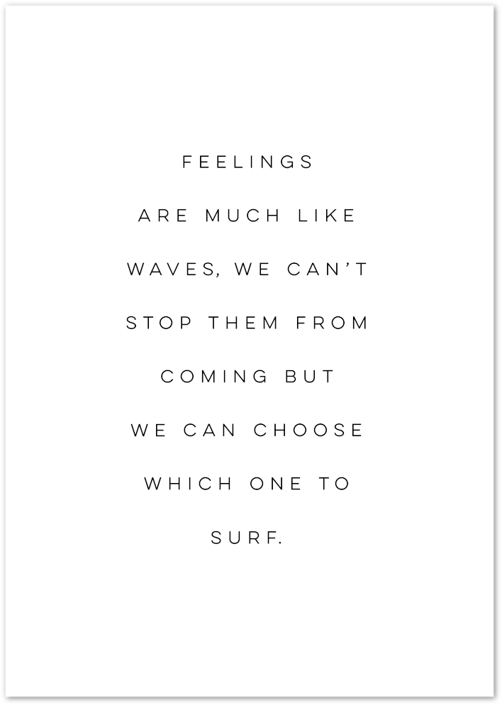 Posterux© | Feelings Are Like Waves – Mindfulness Typography Poster poster – premium wall art