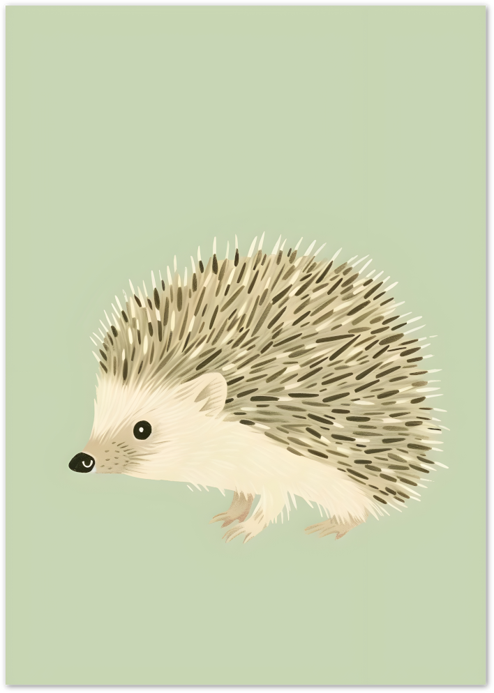 Posterux© | Hedgehog Cutie Poster – Soft Minimal Animal Illustration poster – premium wall art