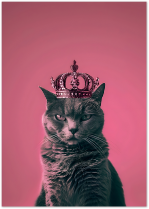 Posterux© | Pink Queen Cat Poster – Glam Royal Attitude poster – premium wall art