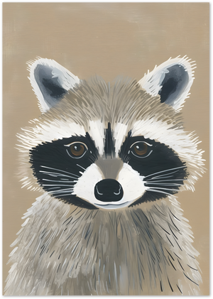Posterux© | Raccoon Portrait Poster – Soft & Curious Expression poster – premium wall art