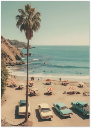 Posterux© | Retro Beach Day Poster – Vintage Summer Scene with Palms poster – premium wall art