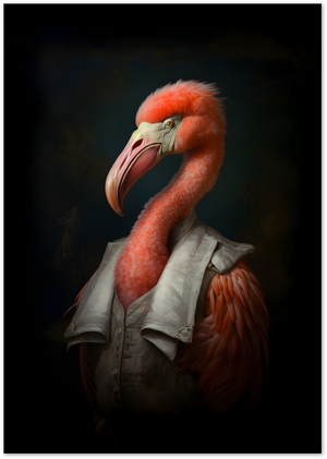 Posterux© | Flamingo Aristocrat Poster – Regal Animal Portrait poster – premium wall art