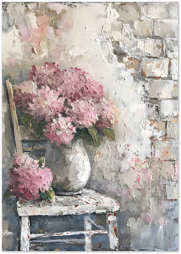 Posterux© | Pink Hydrangeas Poster – Romantic Floral Art poster – premium wall art