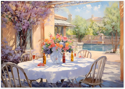 Posterux© | Al Fresco Dining Poster – Elegant Garden Scene poster – premium wall art