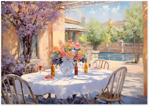 Posterux© | Al Fresco Dining Poster – Elegant Garden Scene poster – premium wall art