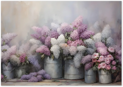 Posterux© | Lilac & Roses Poster – French Flower Market Style poster – premium wall art