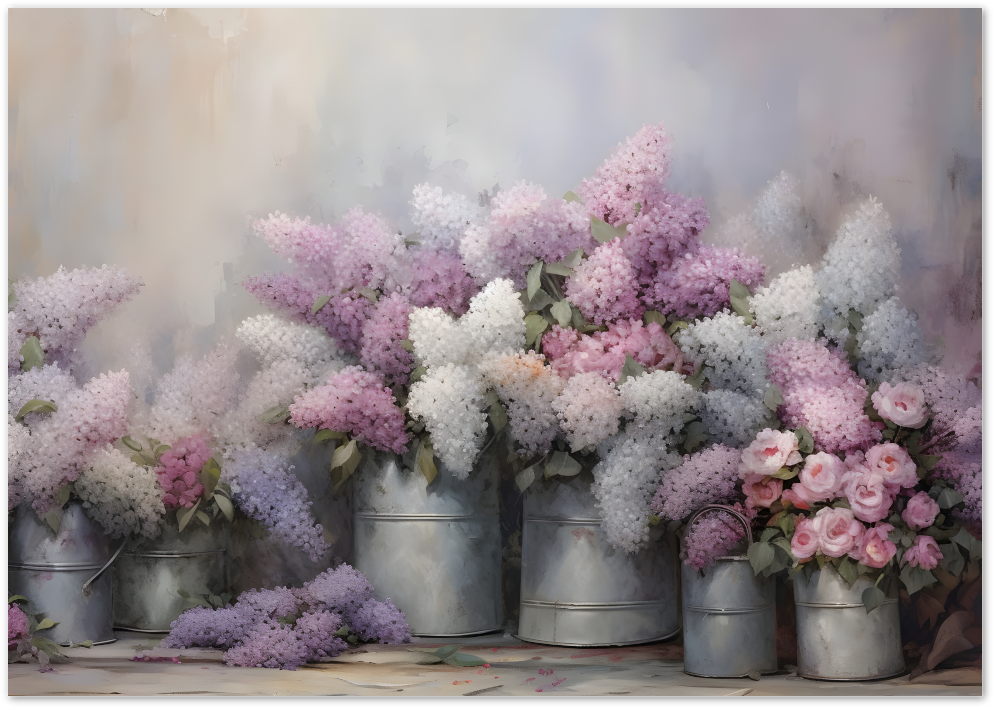 Posterux© | Lilac & Roses Poster – French Flower Market Style poster – premium wall art