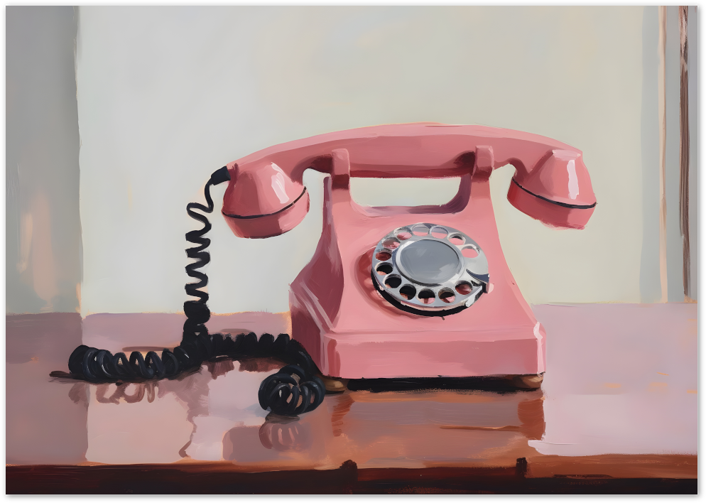 Posterux© | Pink Rotary Phone Poster – Vintage Pop Art poster – premium wall art