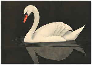 Posterux© | Elegant White Swan Poster – Minimalist Bird Art poster – premium wall art