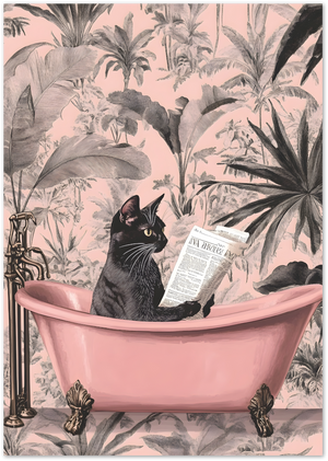 Posterux© | Cat in Bathtub Poster – Whimsical Bathroom Chic poster – premium wall art