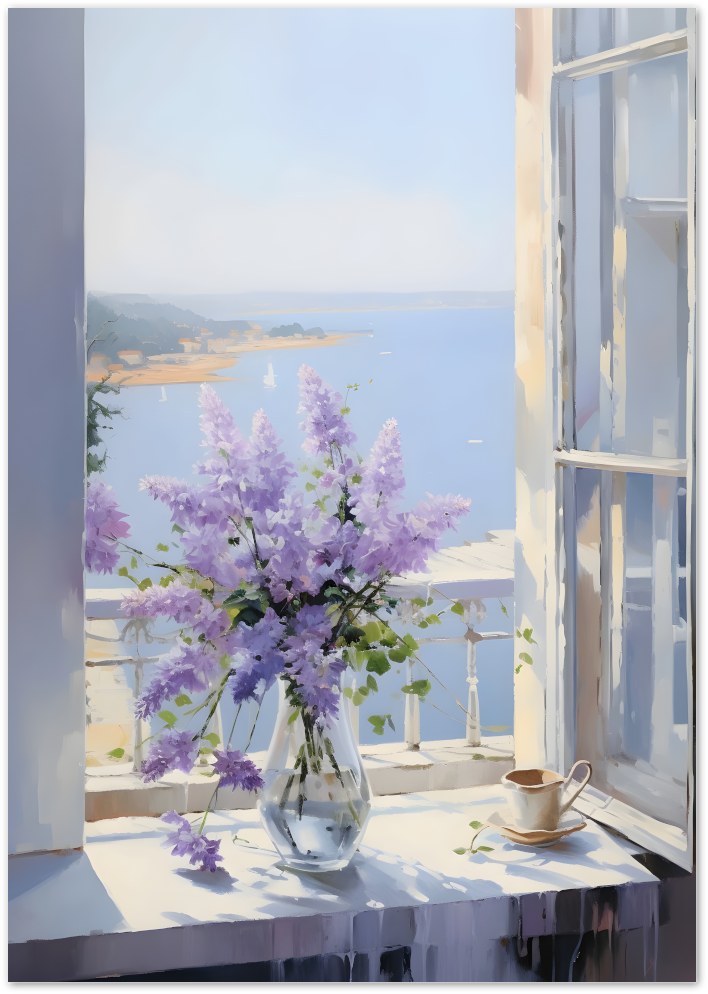 Posterux© | Lilac by the Sea Poster – Serene Coastal Floral Art poster – premium wall art