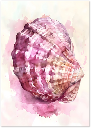 Posterux© | Pink Seashell Poster – Coastal Watercolor Art poster – premium wall art