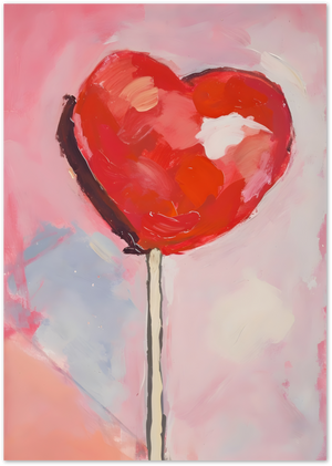 Posterux© | Heart Lollipop Poster – Abstract Pop Art in Pink & Red poster – premium wall art
