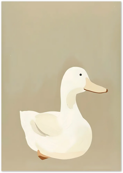 Posterux© | White Duck Poster – Soft Pastel Animal Art poster – premium wall art