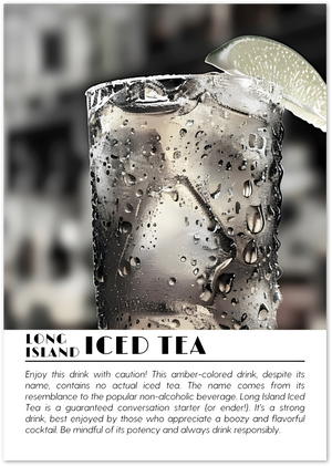 Posterux© | Long Island Iced Tea Poster – Glamorous Cocktail Photography poster – premium wall art
