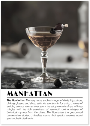 Posterux© | Manhattan Cocktail Poster – Vintage Glamour Style poster – premium wall art