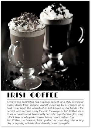 Posterux© | Irish Coffee Poster – Cozy Winter Drink Print poster – premium wall art