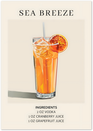 Posterux© | Sea Breeze Poster – Vintage Cocktail Art poster – premium wall art