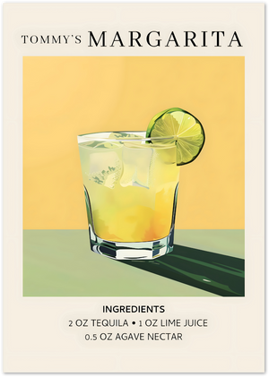 Posterux© | Tommy's Margarita Recipe Poster – Modern Citrus Illustration poster – premium wall art