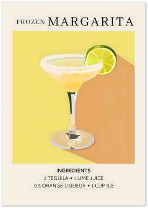 Posterux© | Frozen Margarita Recipe Poster – Citrus Cocktail Illustration poster – premium wall art