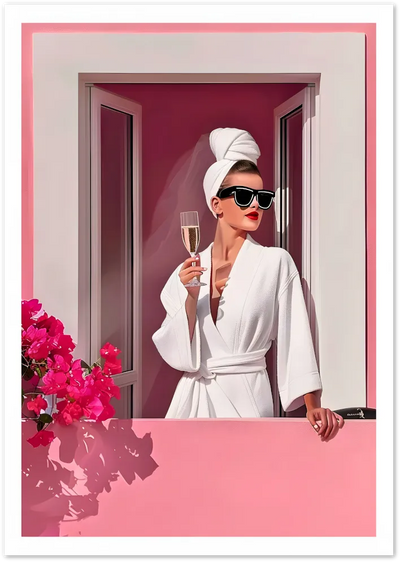 Posterux© | Balcony Glamour Poster – Pink Luxury Moment poster – premium wall art