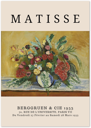 Posterux© | Flowers in Striped Vase Poster – Matisse Floral Expressionism poster – premium wall art