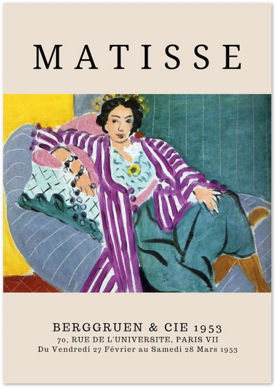 Posterux© | Woman in Purple Stripes Poster – Matisse Exhibition Style poster – premium wall art