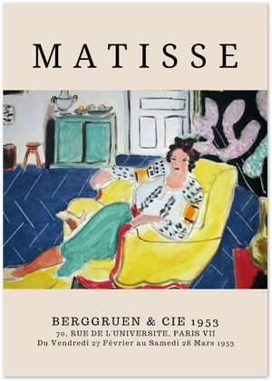 Posterux© | Matisse Woman in Yellow Chair Poster – Berggruen Exhibition 1953 poster – premium wall art