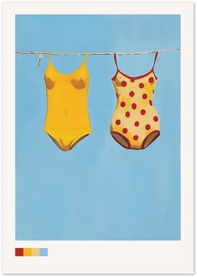 Posterux© | Swimsuits on a Line Poster – Retro Summer Style poster – premium wall art