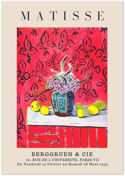 Posterux© | Floral Still Life on Pink Poster – Matisse with Lemons poster – premium wall art