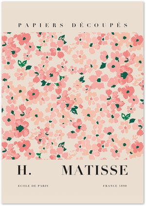 Posterux© | Pink Floral Papiers Découpés Poster – Matisse Cut-Out Style poster – premium wall art