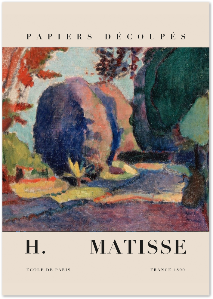 Posterux© | Purple Rock Garden Poster – Matisse Fauvist Landscape poster – premium wall art