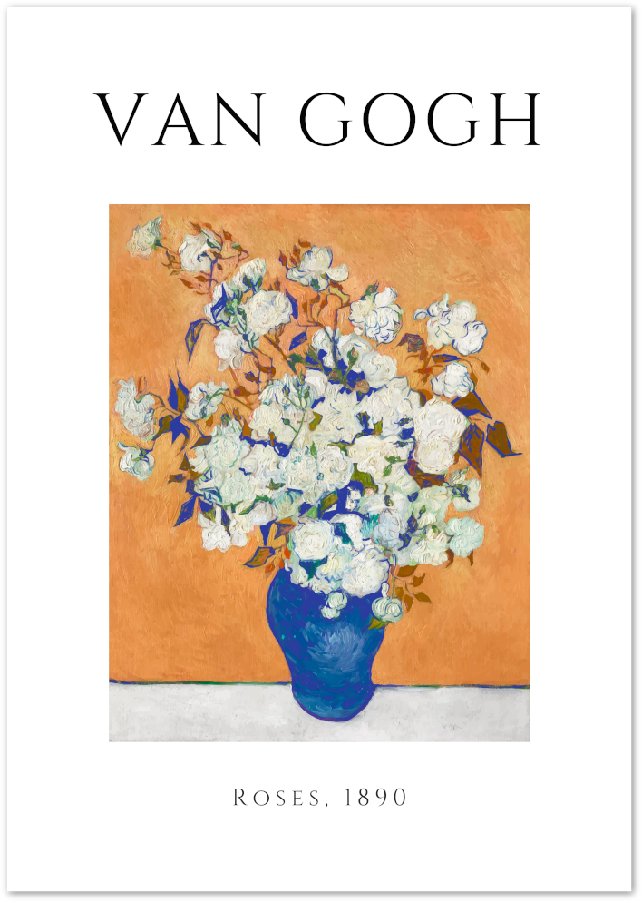 Posterux© | Roses Poster – Van Gogh Floral Art in Warm Tones poster – premium wall art
