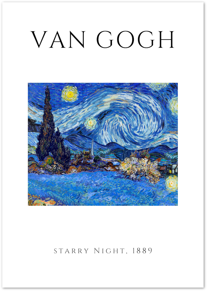 Posterux© | Starry Night Poster – Iconic Van Gogh Print poster – premium wall art