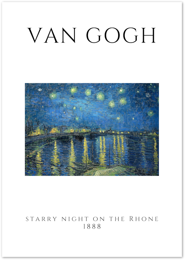 Posterux© | Starry Night on the Rhône Poster – Van Gogh Night Scene poster – premium wall art